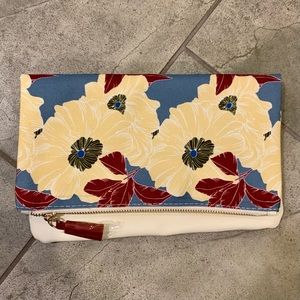 Reversible Rachel Pally Clutch White & Blue Floral